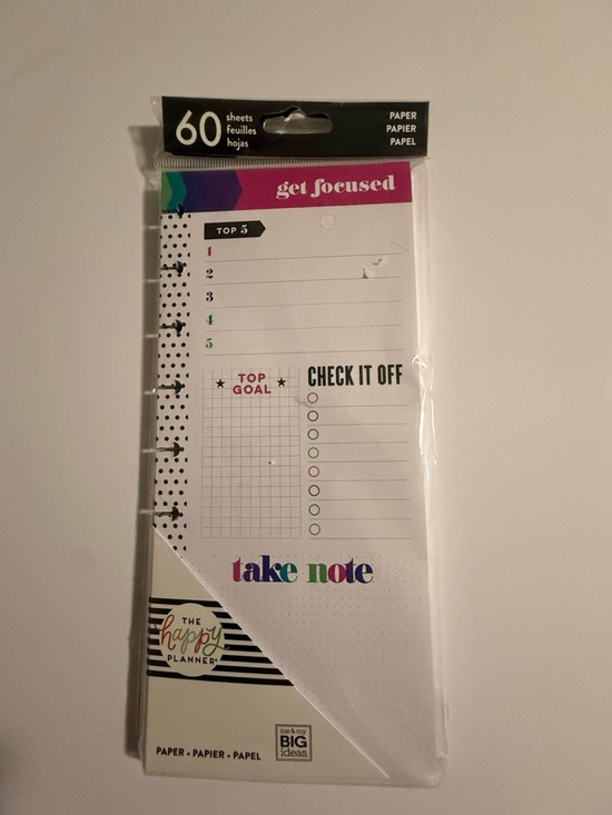 The Happy Planner Other - The Happy Planner Get Focused 60 Sheets Take Note Sheets - Multicolor